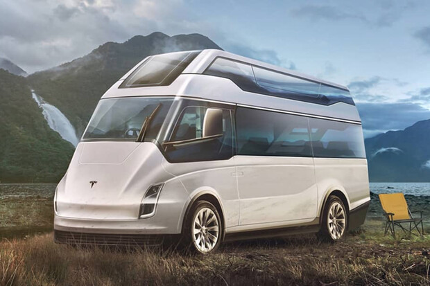 Tesla jako obytný vůz na dovolenou? Podívejte se na jeho možnou podobu