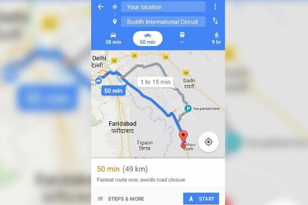 Google spustil v Mapách vyhledávání tras pro motorkáře. Zatím však jen v Asii