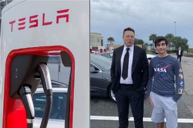 Elon Musk byl spatřen po zrušeném startu Crew Dragonu u  Superchargeru