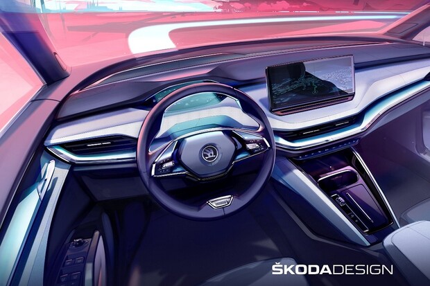 Škoda Enyaq ukazuje poprvé svůj interiér. Je to zajímavý pohled