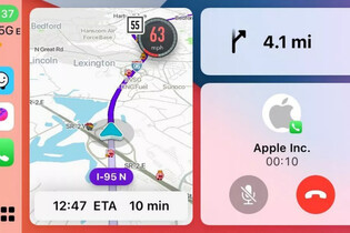 Domovská obrazovka Apple CarPlay konenčně zobrazí okno s navigací Waze