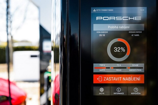 ČEZ ESCO postavilo unikátní baterii pro Porsche, 100 km dobije za 4 minuty