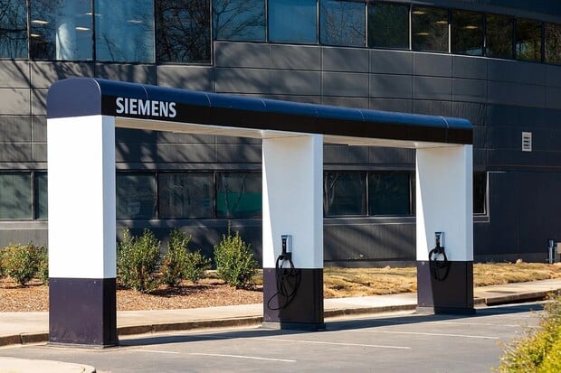 Koncept nabíječek Siemens. Obslouží celé parkoviště bez kopnutí do země