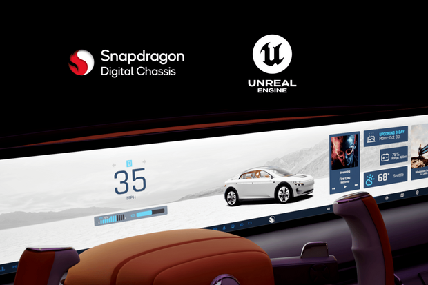 Qualcomm a Epic integrují Unreal Engine do aut. Nebude však souviset s hraním