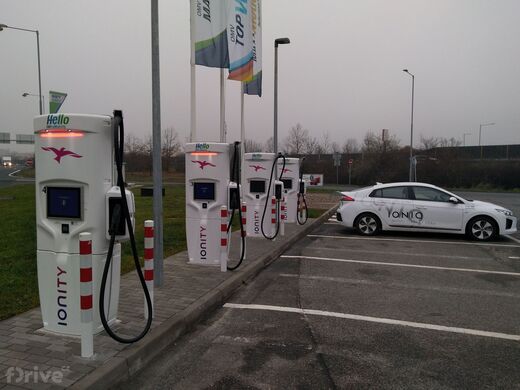 IONITY, Beroun, ČS OMV, dálnice D5, 18. km směr Praha