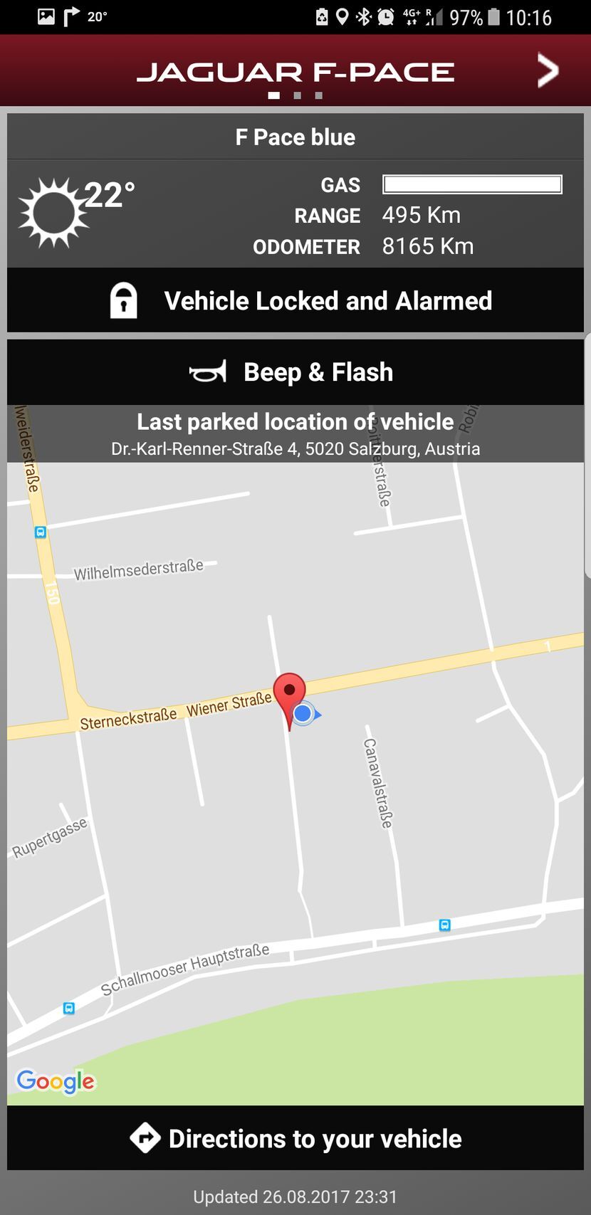 Jaguar F-PACE aplikace