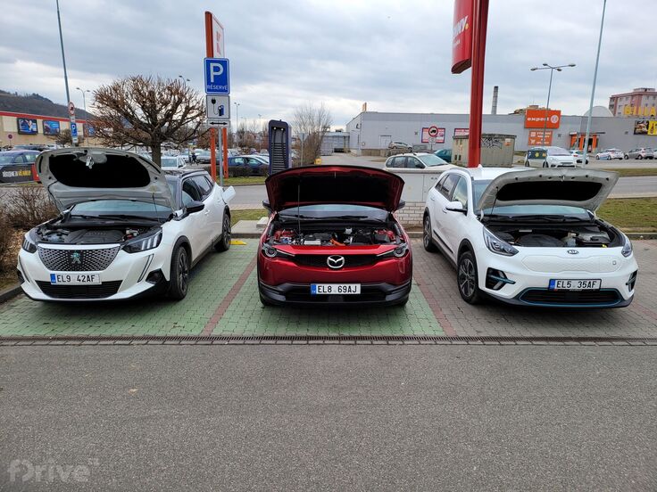 Kia e-Niro, Mazda MX-30 a Peugeot e-2008