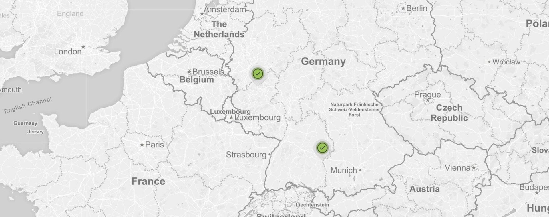 Mapa nabíjecích stanic IONITY