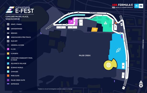 Mapa okruhu Vancouver ePrix