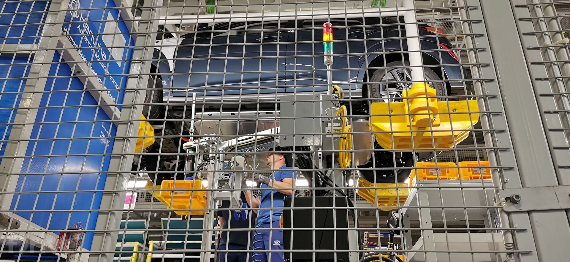 Montáž baterie v továrně Hyundai v Nošovicích