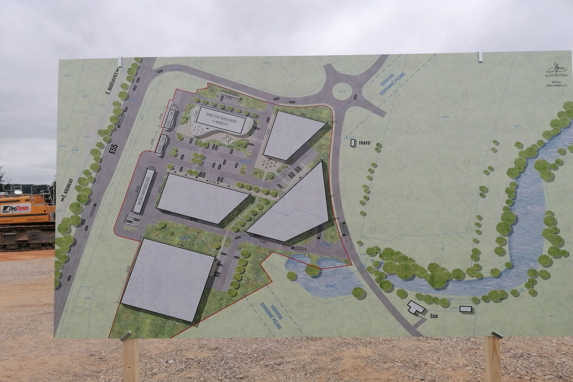 Nabíjecí hub Planá u Českých Budějovic - vizualizace