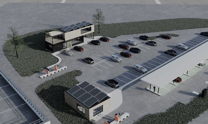 Nabíjecí hub u pražského letiště