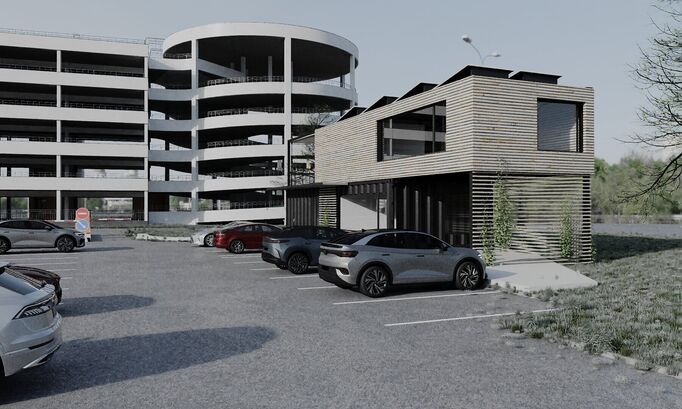 Nabíjecí hub u pražského letiště