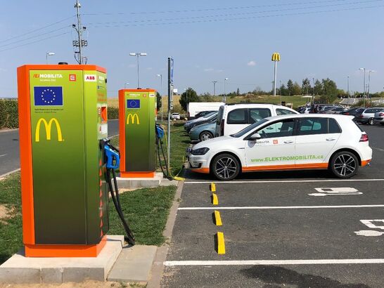 Nabíjecí stanice ČEZ dálnice D1
