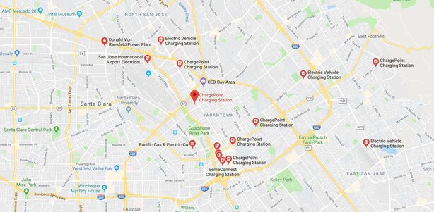 Nabíjecí stanice v Google mapách