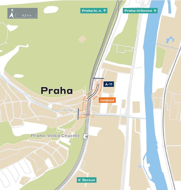 Nadjez Velká Chuchle mapa