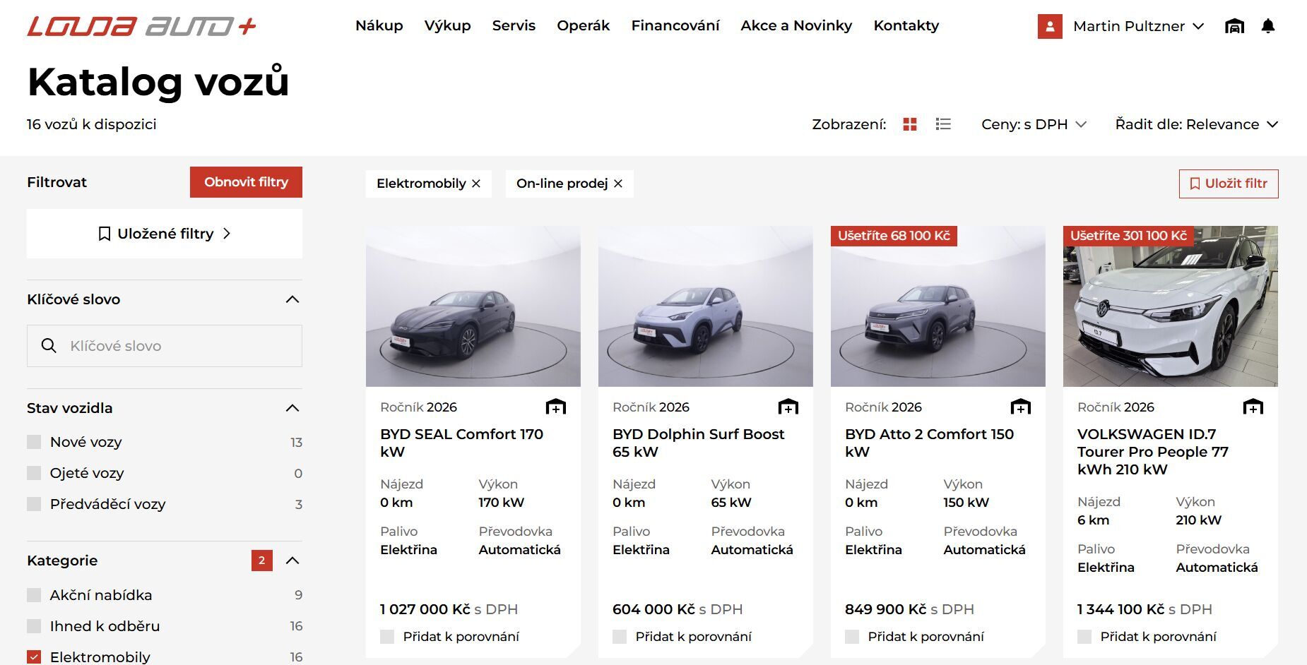 On-line prodej Louda Auto