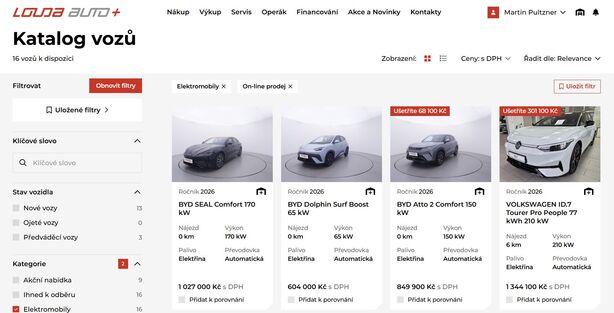 On-line prodej Louda Auto