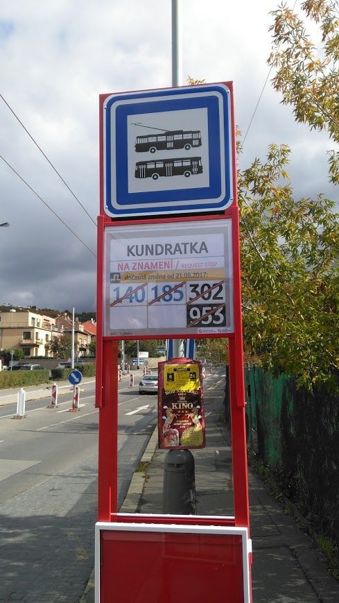 Označník na trolejbusové trati