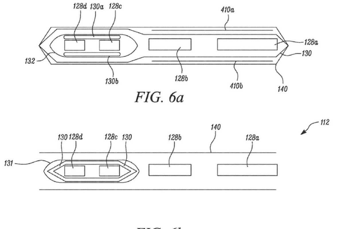 Patentový nákres nové architektury elektroinstalace Tesly