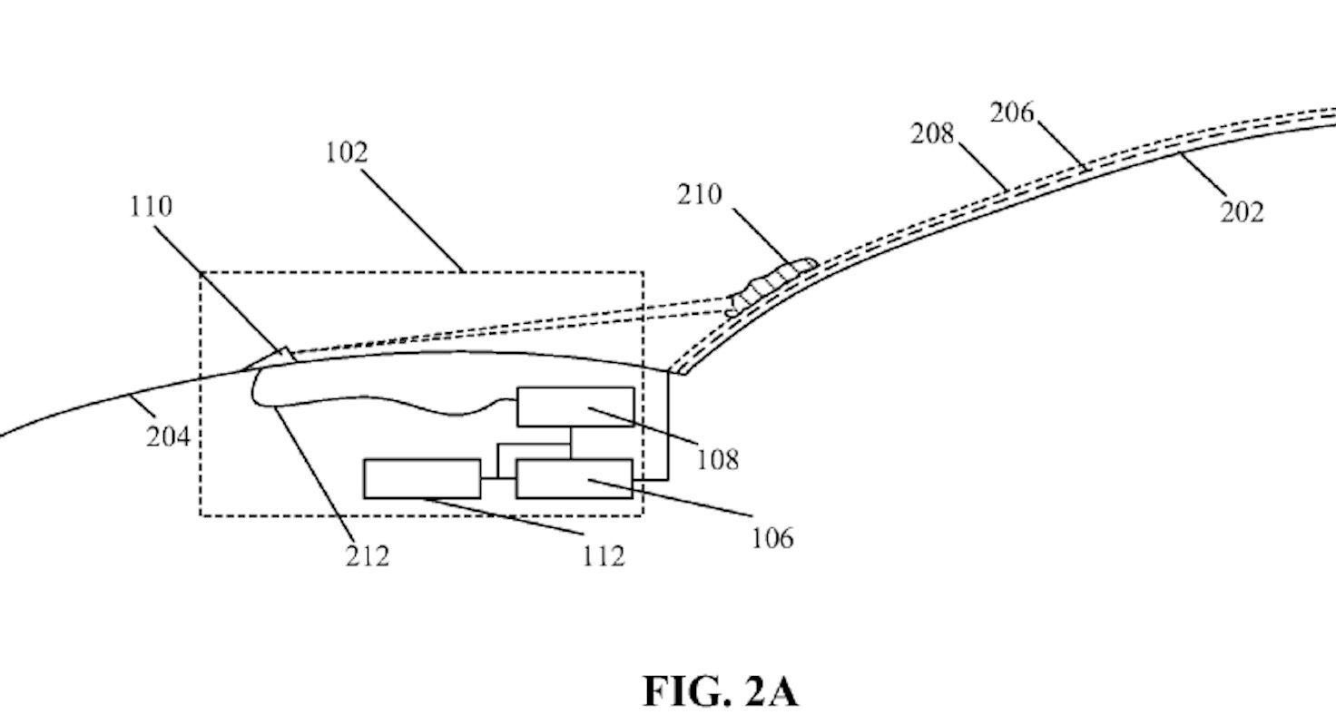 Patentový snímek ohledně laserů obsluhujících čelní okno