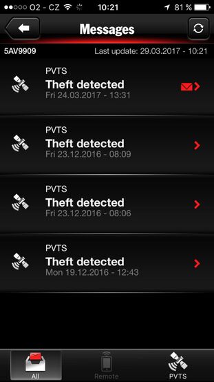 Porsche Panamera aplikace iOS