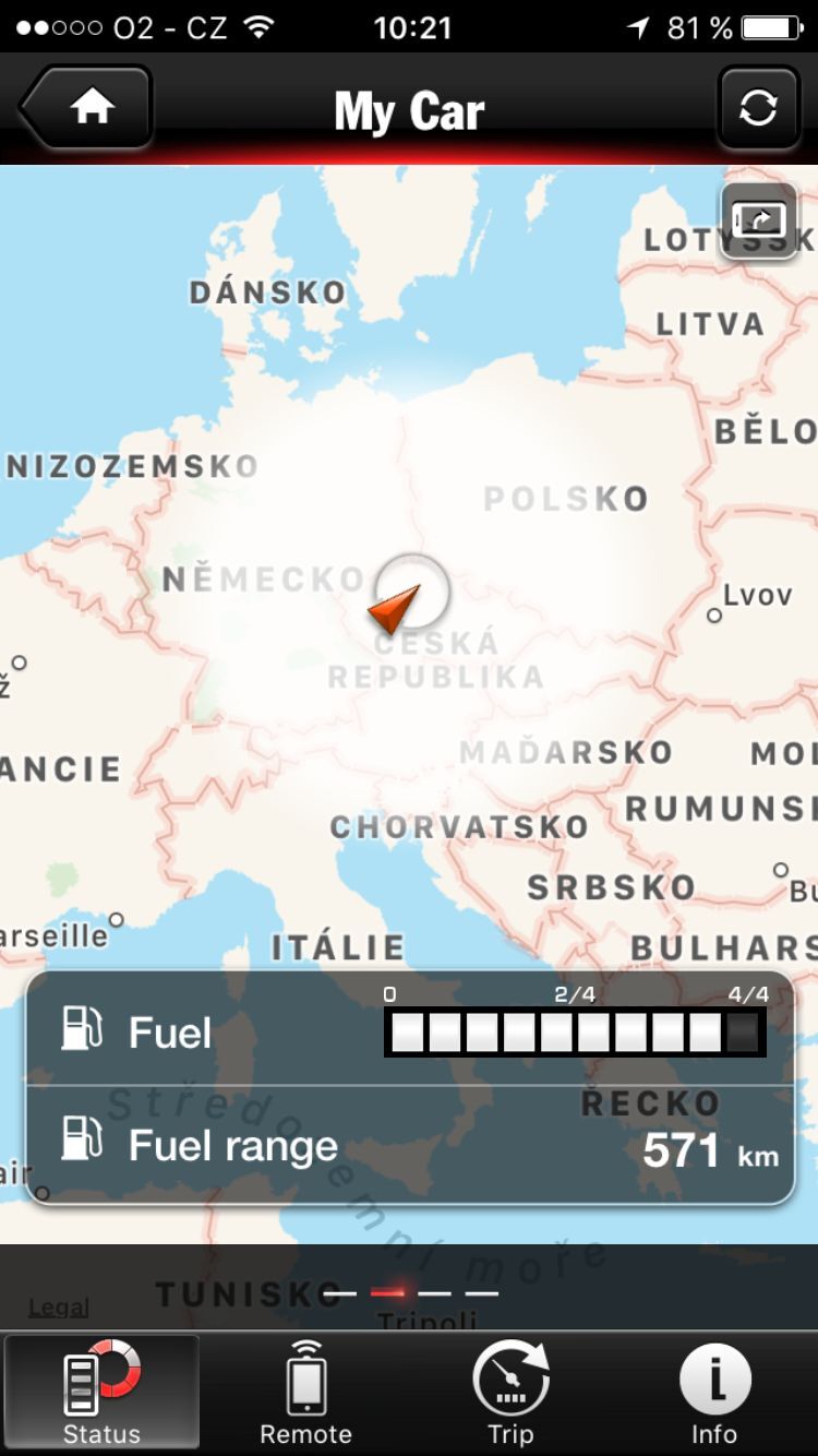 Porsche Panamera aplikace iOS