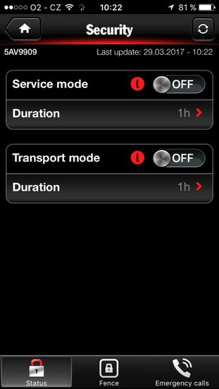 Porsche Panamera aplikace iOS