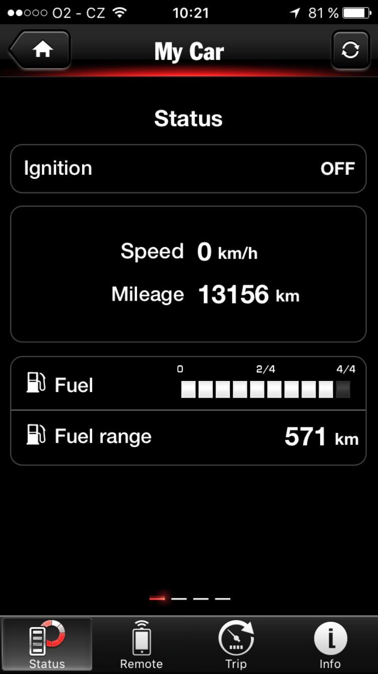 Porsche Panamera aplikace iOS