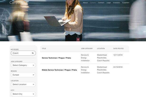 Pracovní pozice v Tesle