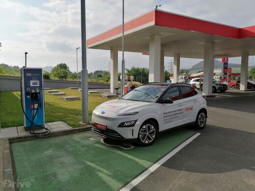 PRE, dálnice D13, průtah městem Most směr Teplice, čerpací stanice Benzina,