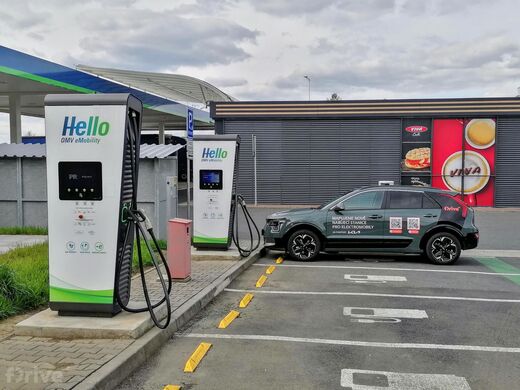 PRE, dálnice D5 směr Praha, 112. km odpočívka Kladruby jih, čs. OMV