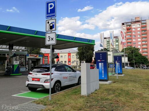 PRE, Hodonín, Velkomoravská ul., čerpací stanice OMV