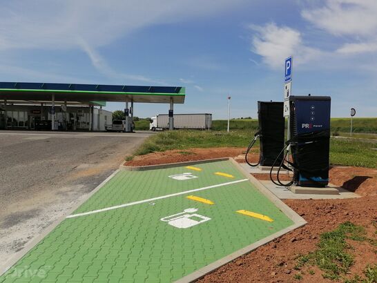 PRE, Kolešov - silnice č.6 směr Karlovy Vary, čerpací stanice OMV