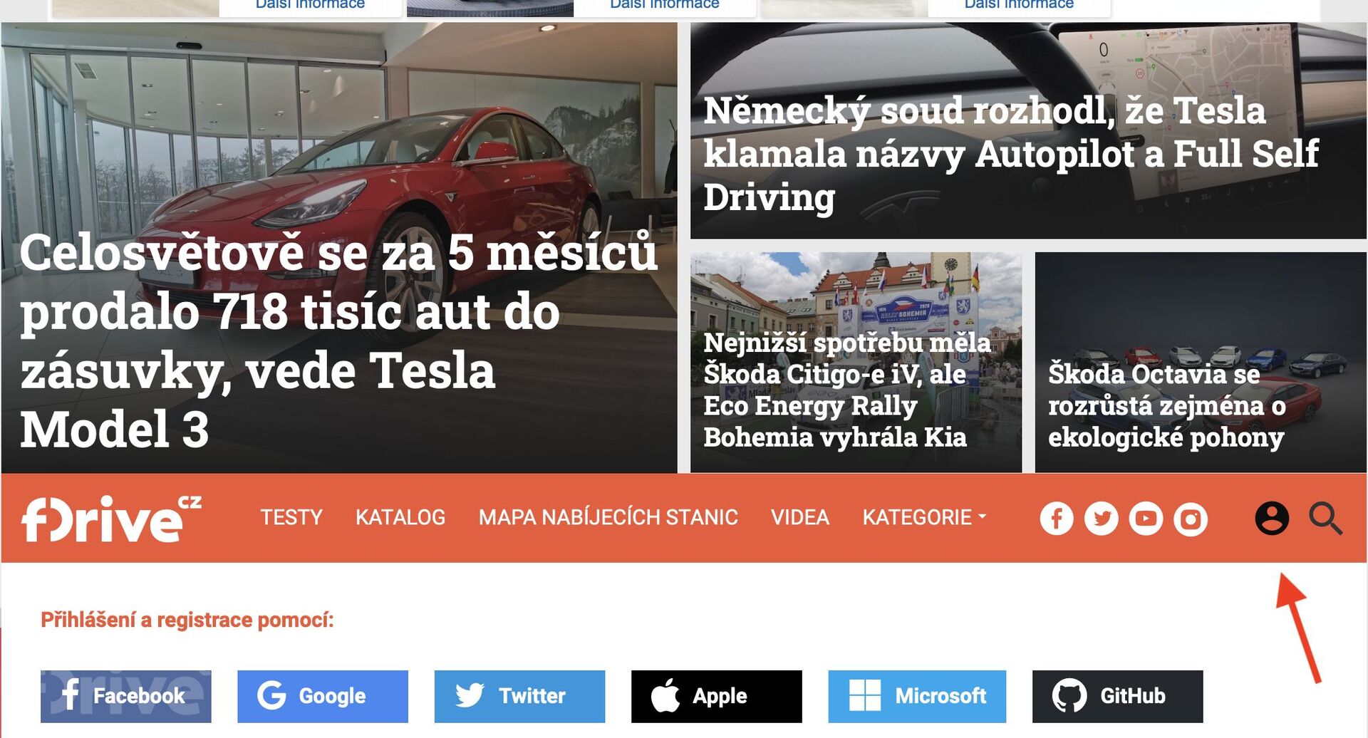 Přihlášení na fDrive.cz