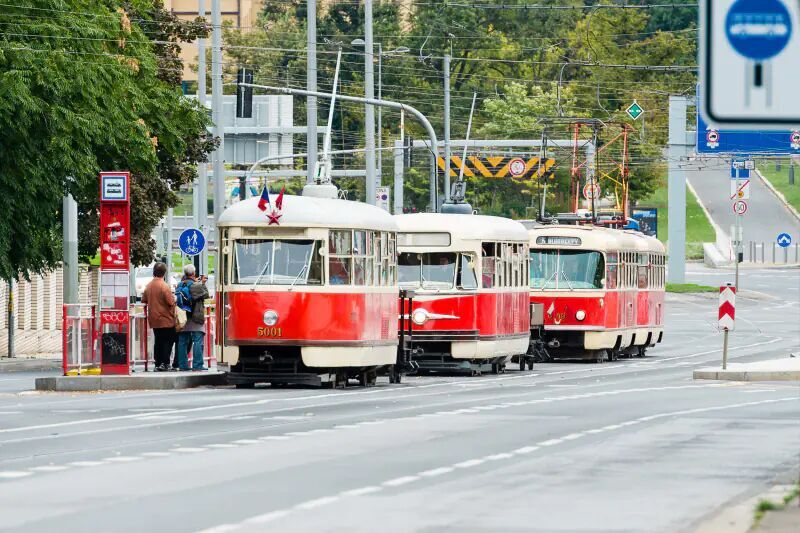 Průvod historických tramvají Praha
