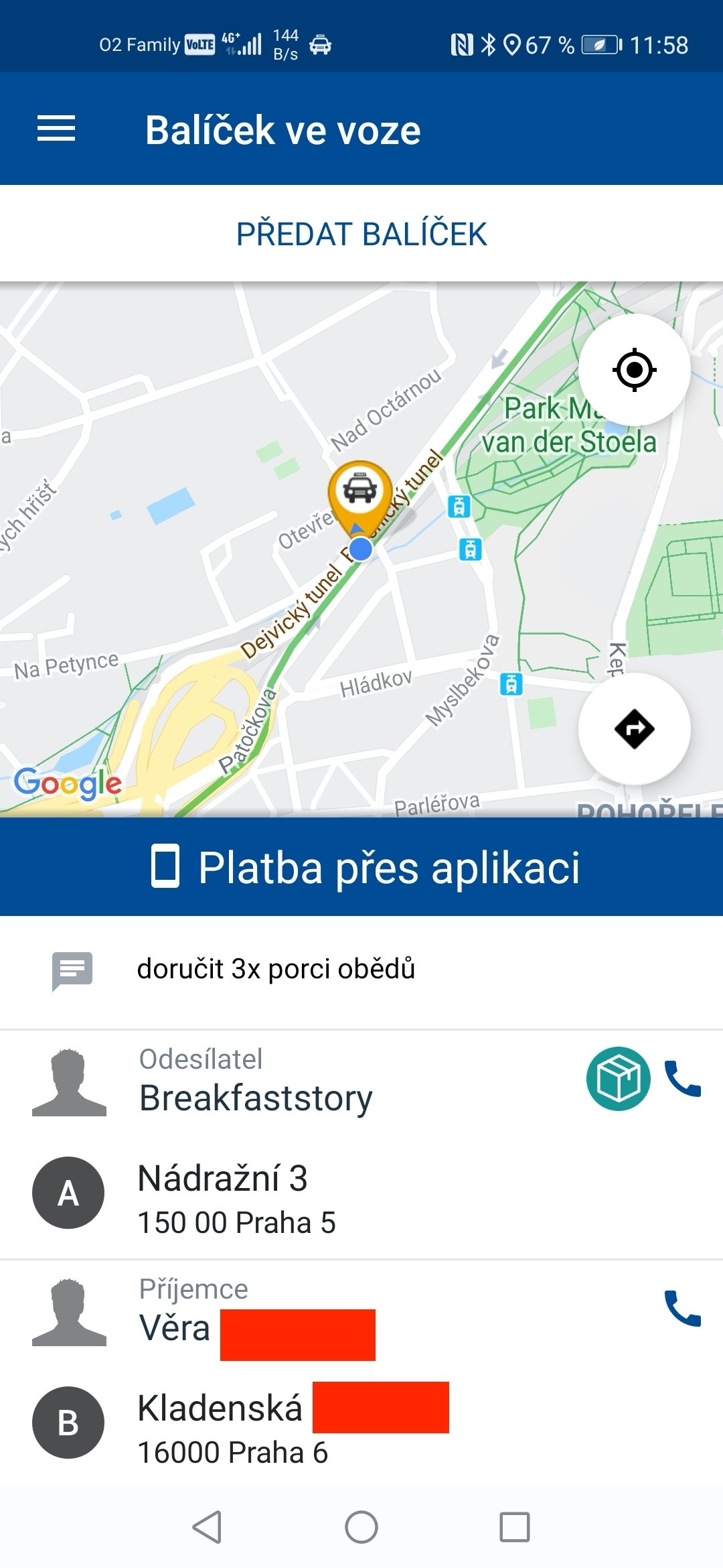 Řidičská aplikace Liftago