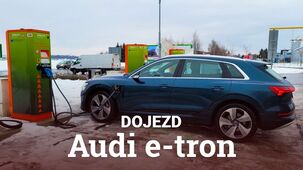 Zimní test dálničního dojezdu Audi e-tron v Česku. Dojede do Olomouce?