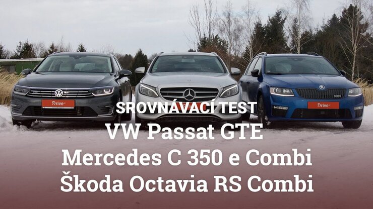 VW Passat GTE, Mercedes C 350 e Combi a Škoda Octavia RS Combi – srovnávací test