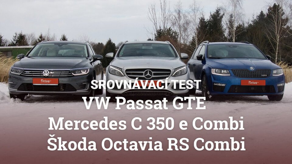 VW Passat GTE, Mercedes C 350 e Combi a Škoda Octavia RS Combi – srovnávací test