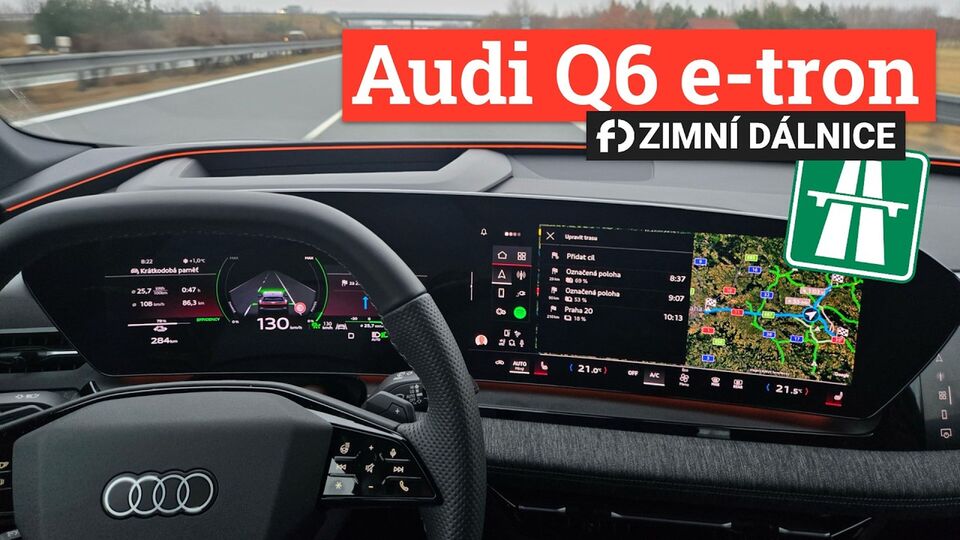 Zima a dálnice u elektrického Audi Q6 e-tron. Kolik reálně ujede?
