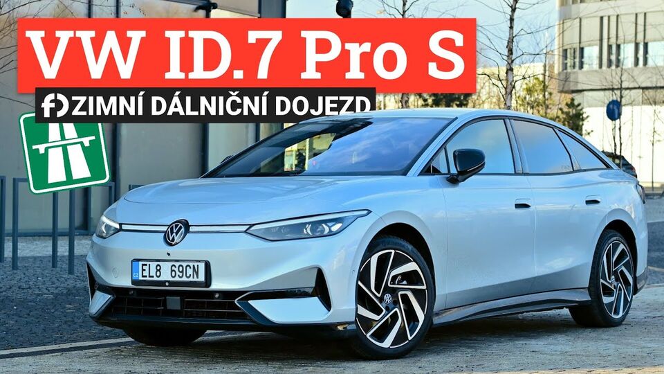 Příjemně překvapil! Kolik km ujede VW ID.7 Pro S v zimě na dálnici?