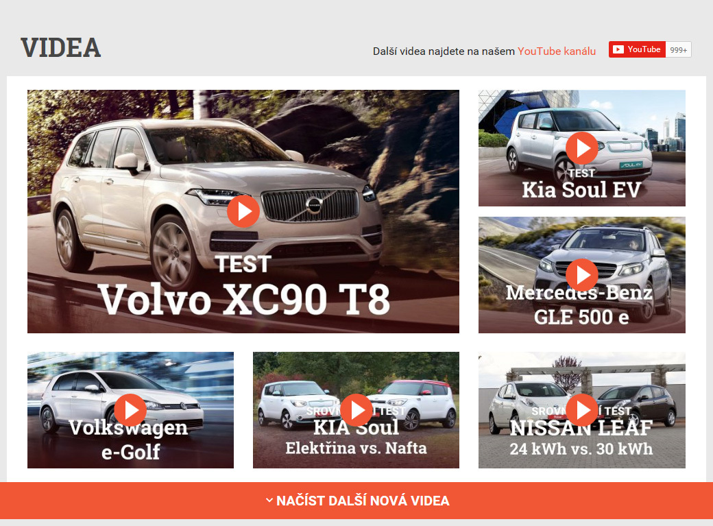 Sekce videí na fDrive.cz