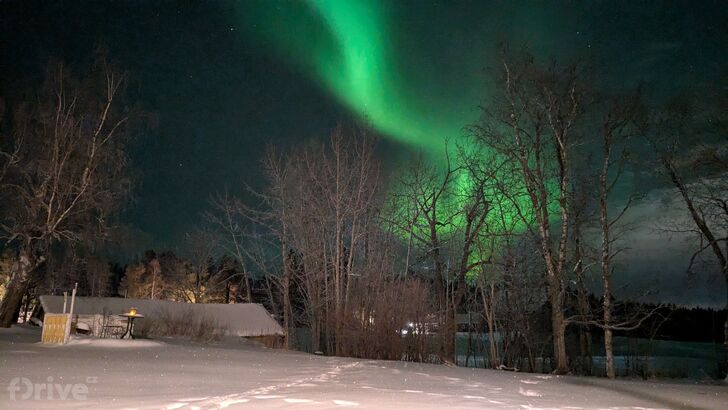 Silná polární záře v Önetu u Östersundu