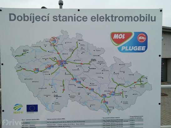 Síť nabíjecích stanic MOL