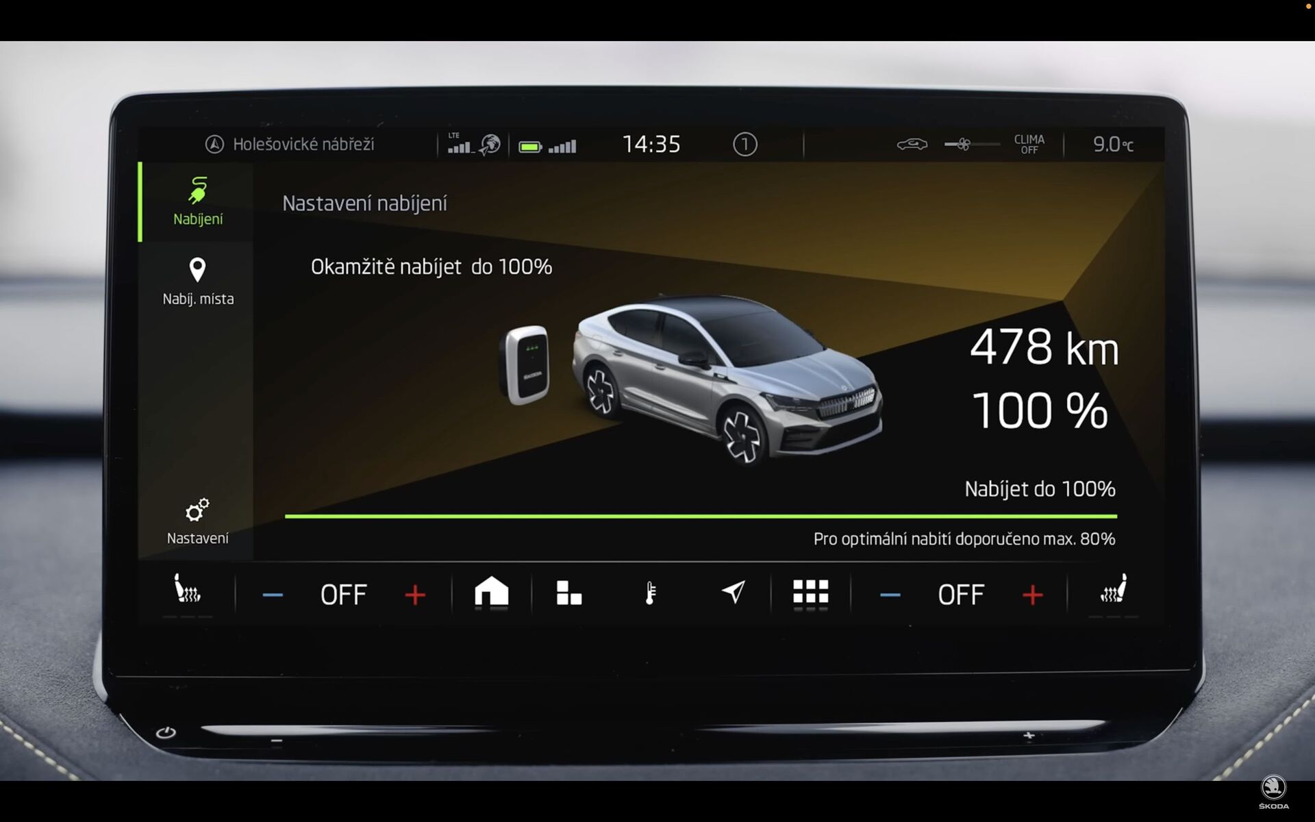 Škoda Enyaq Coupé RS iV, dojezd na začátku cesty