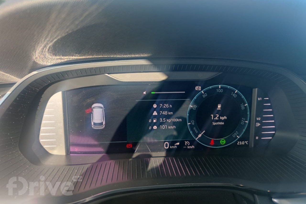 Škoda Octavia Combi G-TEC - spotřeba za celou trasu