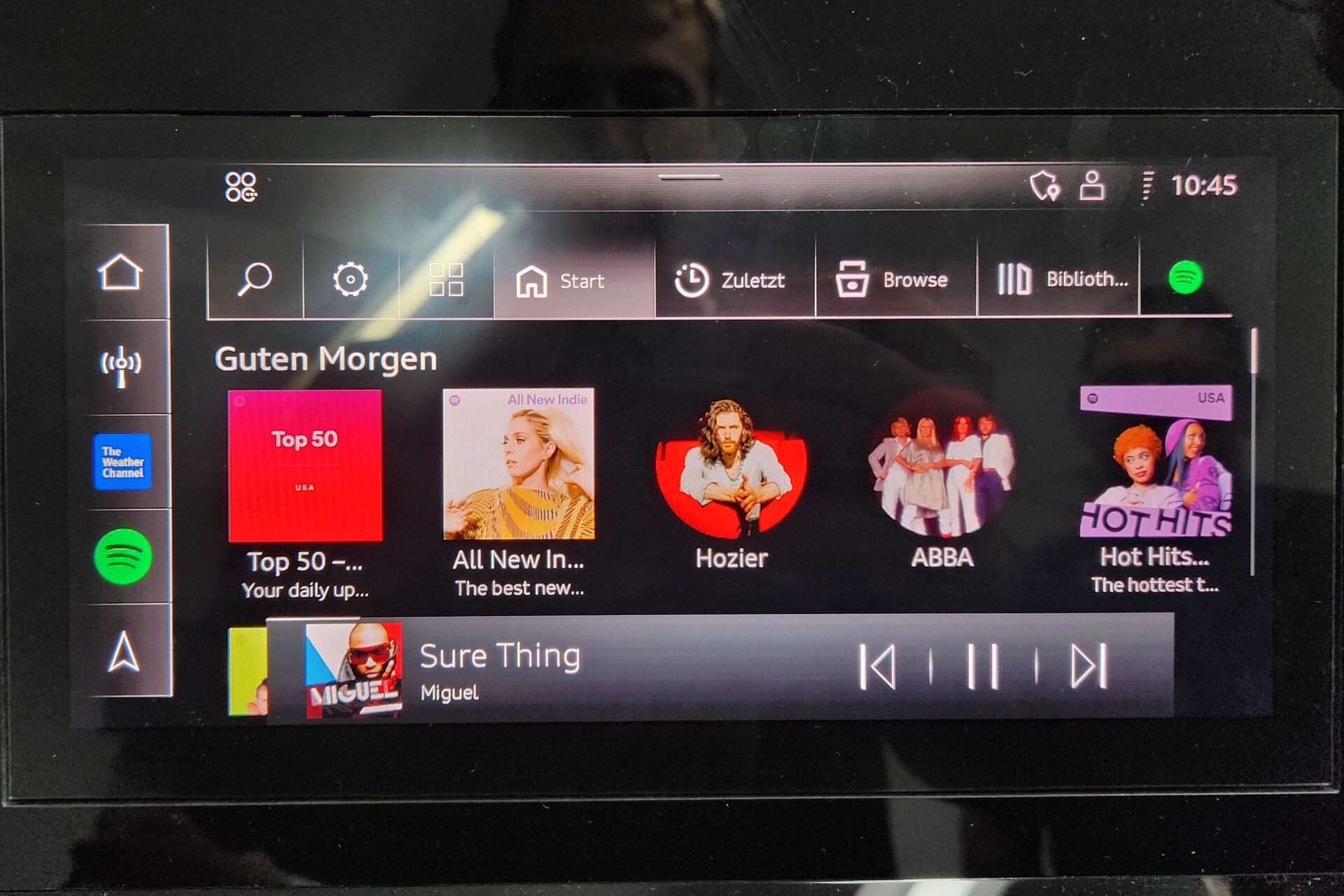 Spotify aplikace v Audi