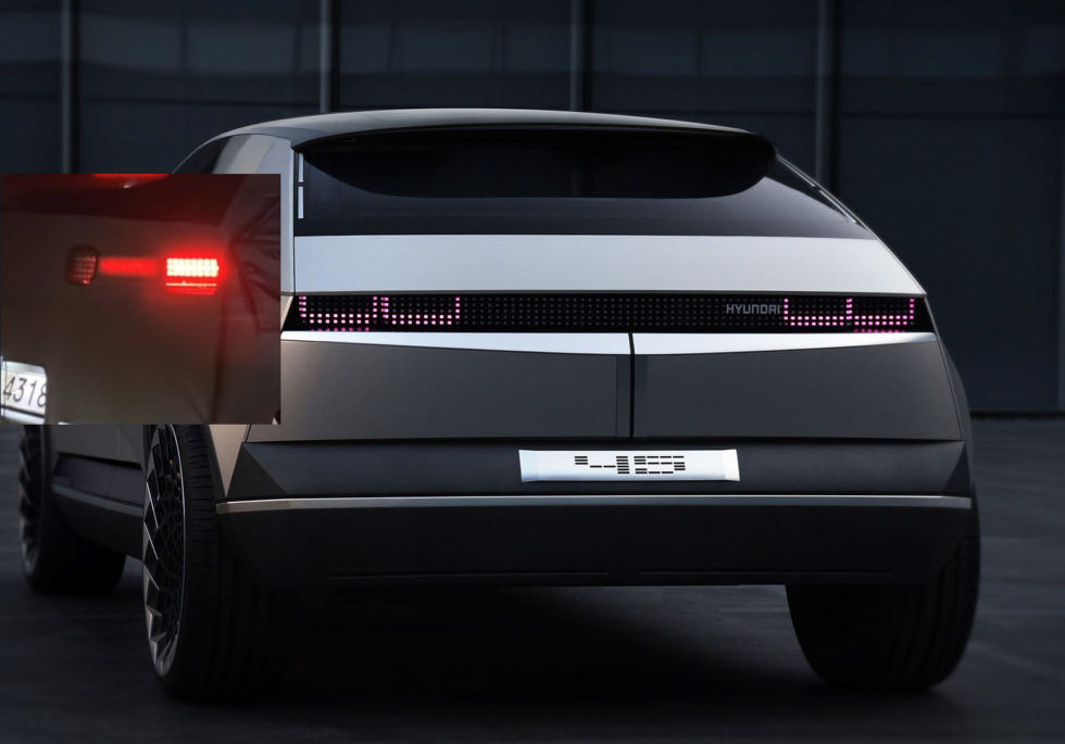 Světlo Hyundai Ioniq 5 a studie Hyundai 45 EV