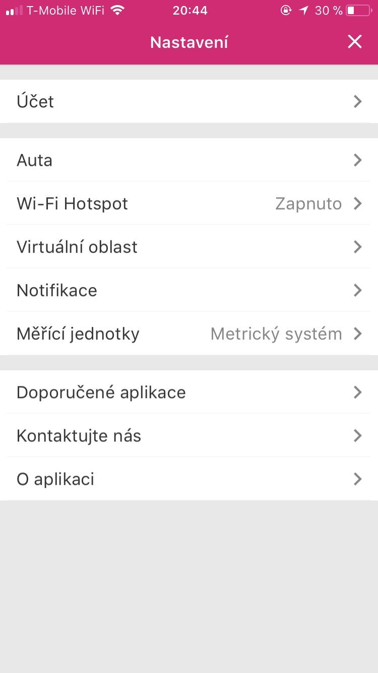T-Mobile Chytré Auto aplikace